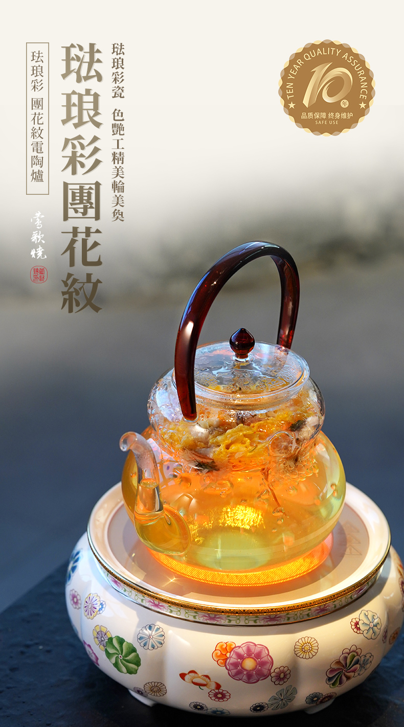珐琅彩团花纹详情1